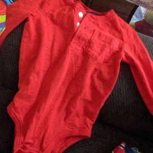 Red long sleeve onsie size 12-18M